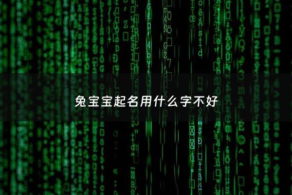 兔宝宝起名用什么字不好 - 兔宝宝名字带什么好