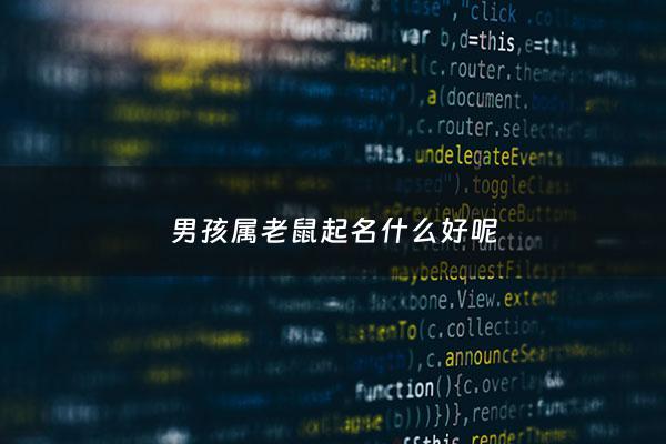 男孩属老鼠起名什么好呢 - 老鼠男宝宝最好的名字