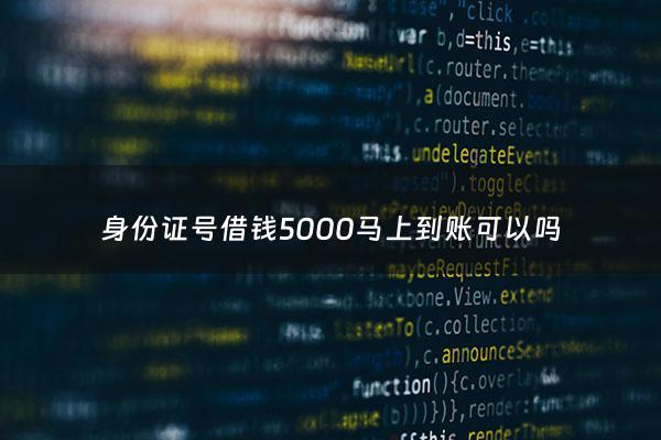 身份证号借钱5000马上到账可以吗 - 用身份证号借钱
