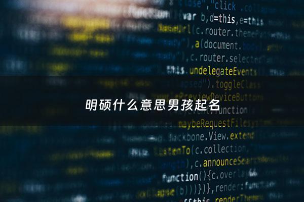 明硕什么意思男孩起名 - 明硕名字是什么意思