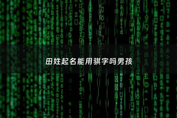 田姓起名能用骐字吗男孩 - 田姓起名能用骐字吗男孩怎么取