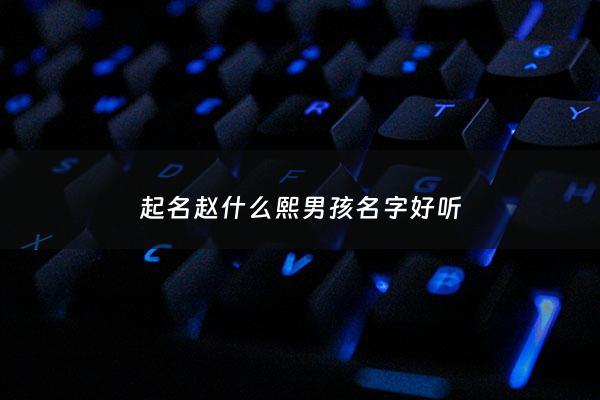 起名赵什么熙男孩名字好听 - 赵什么希男孩名字