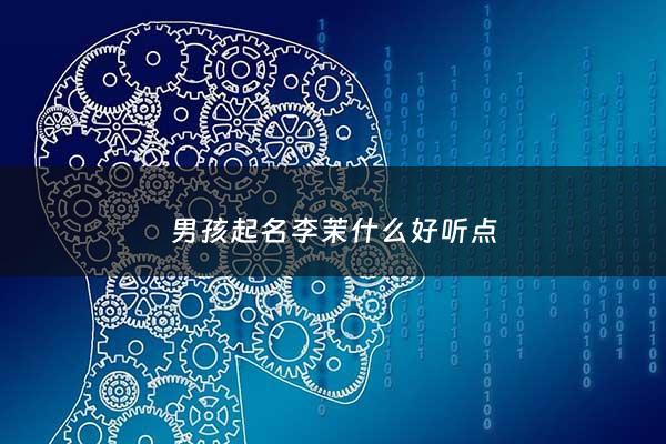 男孩起名李茉什么好听点 - 男孩起名李茉什么好听点的