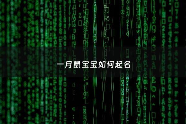 一月鼠宝宝如何起名 - 一月出生鼠宝宝小名