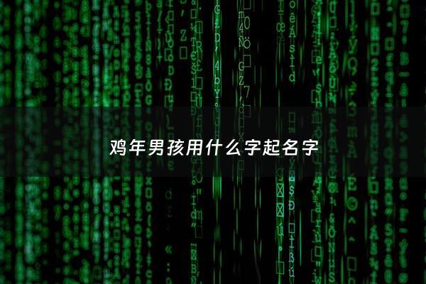 鸡年男孩用什么字起名字 - 鸡年男孩取什么名字好