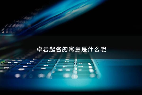 卓岩起名的寓意是什么呢 - 卓起名字的寓意