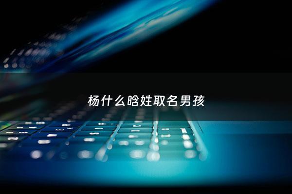 杨什么晗姓取名男孩 - 杨什么涵起名男孩