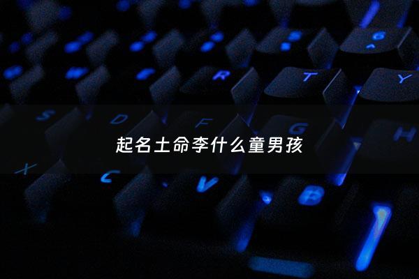 起名土命李什么童男孩 - 姓李属土名字女孩