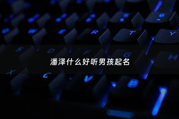 潘泽什么好听男孩起名 - 潘泽希名字的含义