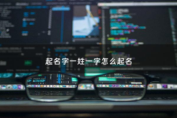 起名字一姓一字怎么起名 - 一字姓名学解释