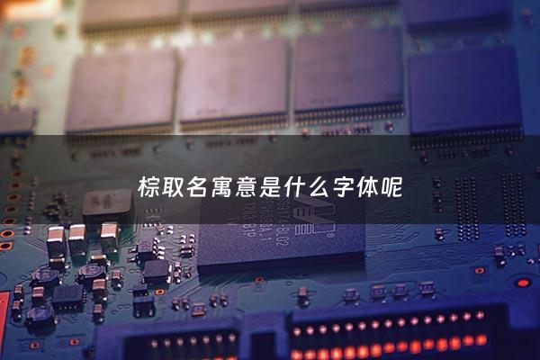 棕取名寓意是什么字体呢 - 棕字含义