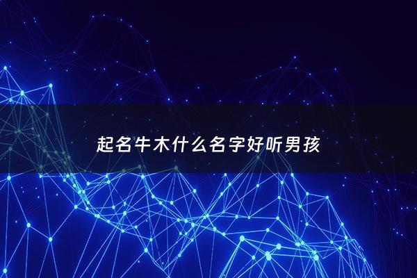 起名牛木什么名字好听男孩 - 牛年木命男孩名字