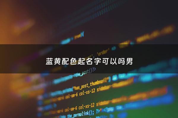 蓝黄配色起名字可以吗男 - 蓝黄配色叫什么