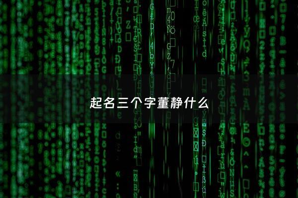 起名三个字董静什么 - 董字取名三个字