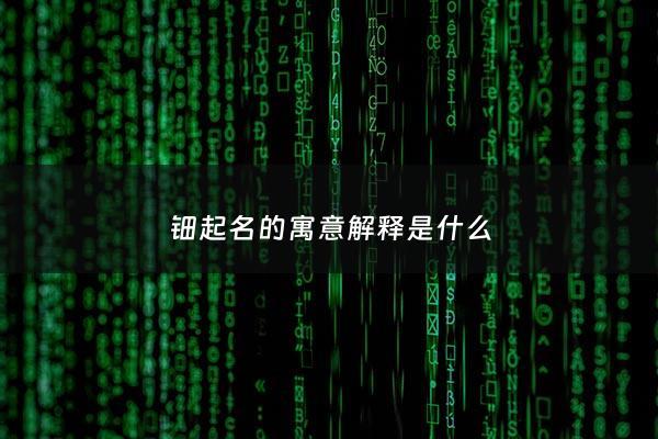 钿起名的寓意解释是什么 - 用钿来取名字