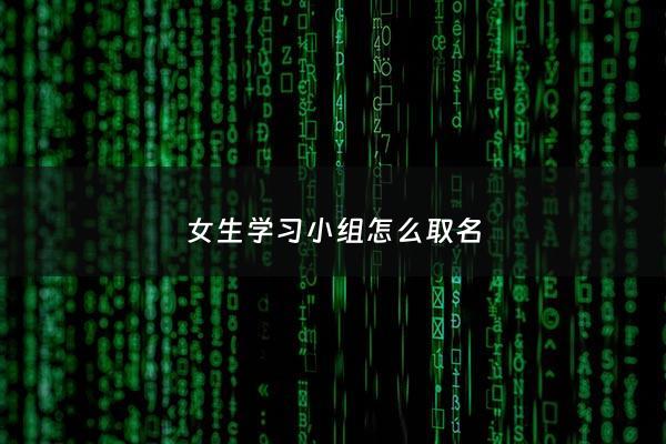 女生学习小组怎么取名 - 女生小组名字超创意
