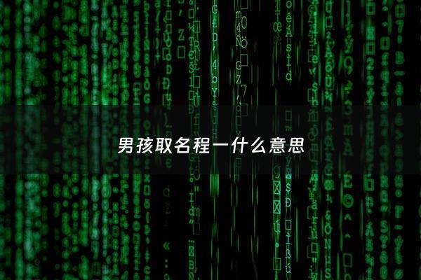 男孩取名程一什么意思 - 男孩取名程好吗