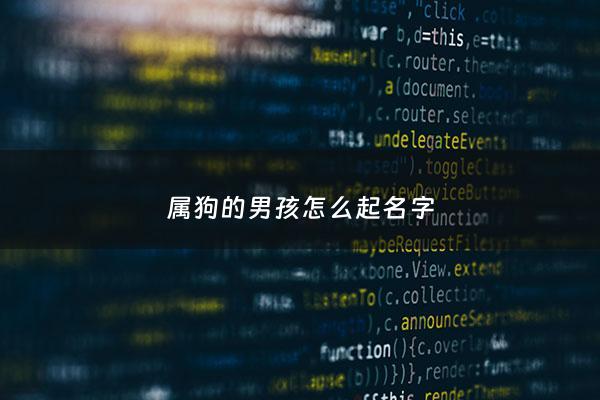 属狗的男孩怎么起名字 - 属狗的男孩起名用什么字合适?