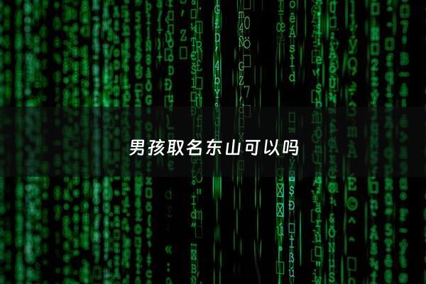 男孩取名东山可以吗 - 男孩起名东