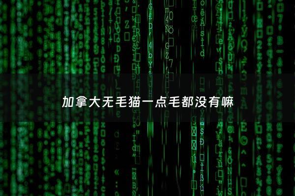 加拿大无毛猫一点毛都没有嘛 - 加拿大无猫毛贵吗