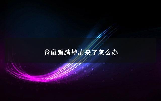 仓鼠眼睛掉出来了怎么办 - 仓鼠眼睛掉出来的图片