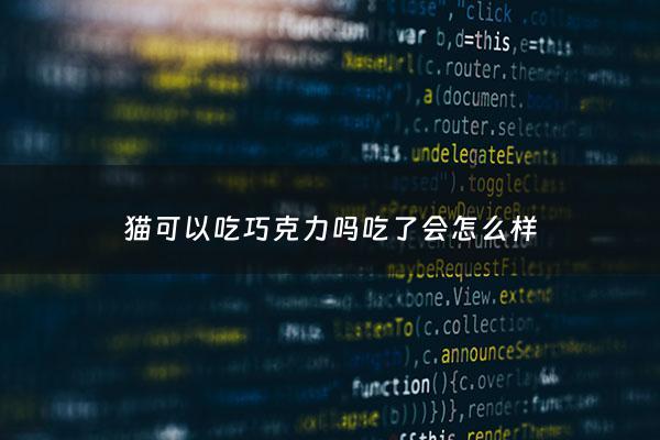 猫可以吃巧克力吗吃了会怎么样 - 猫能吃巧克力制品吗