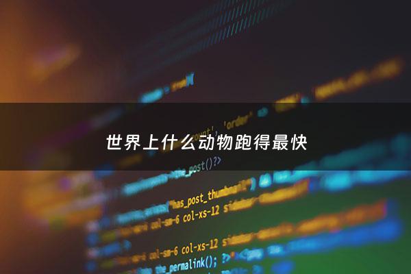 世界上什么动物跑得最快 - 世界上什么动物跑得最快的