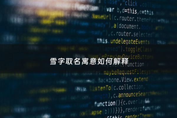 雪字取名寓意如何解释 - 雪字取名寓意如何解释呢