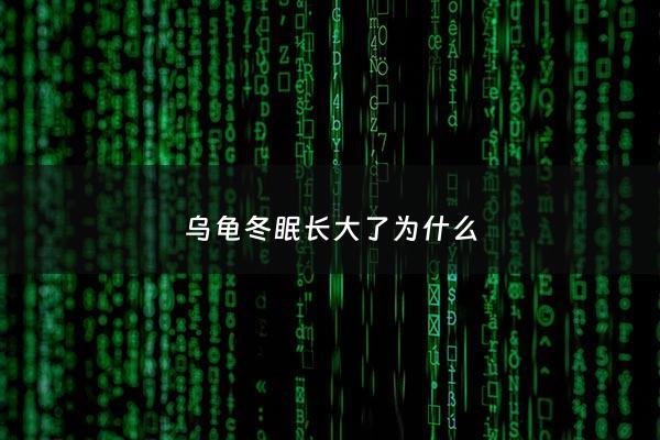 乌龟冬眠长大了为什么 - 乌龟冬眠会长个吗