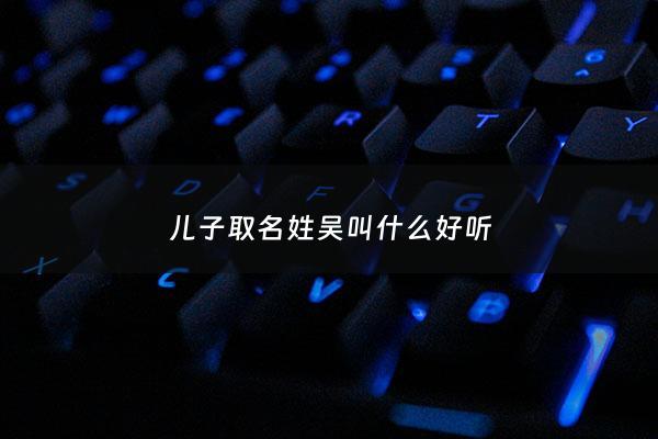 儿子取名姓吴叫什么好听 - 小孩姓吴怎么取名