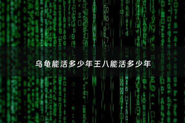 乌龟能活多少年王八能活多少年 - 乌龟能活多少年的寿命