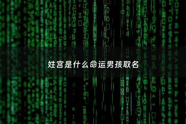 姓宫是什么命运男孩取名 - 姓宫的怎么起名