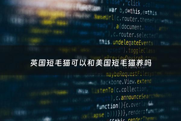 英国短毛猫可以和***短毛猫养吗 - 英国短毛猫和***短毛猫的养哪个好