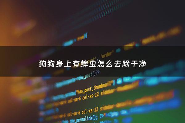 狗狗身上有蜱虫怎么去除干净 - 狗狗身上有蜱虫怎么弄下来