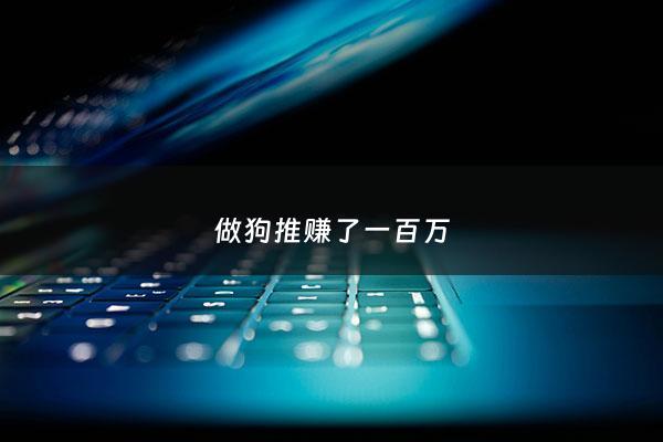 做狗推赚了一百万 - 狗推收入