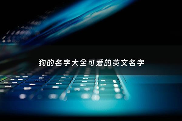 狗的名字大全可爱的英文名字 - 狗名字英文特别一点的