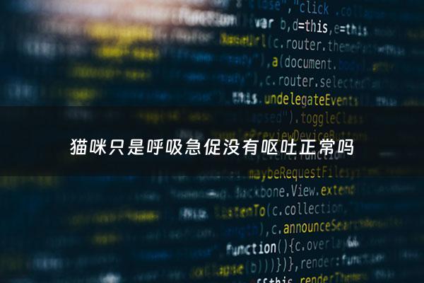 猫咪只是呼吸急促没有呕吐正常吗 - 猫咪呼吸急促 没过多久就没呼吸了