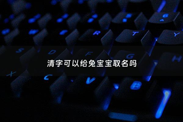 清字可以给兔宝宝取名吗 - 清字取名吉利吗