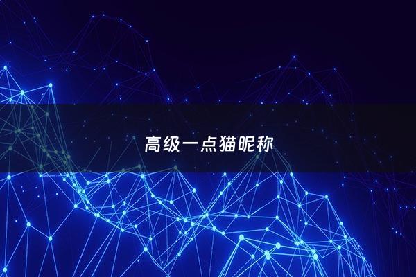 高级一点猫昵称 - 猫好听稀少的名字