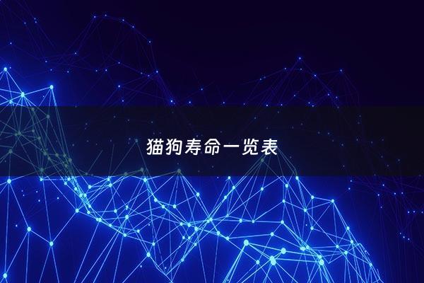 猫狗寿命一览表 - 猫狗寿命一览表图片