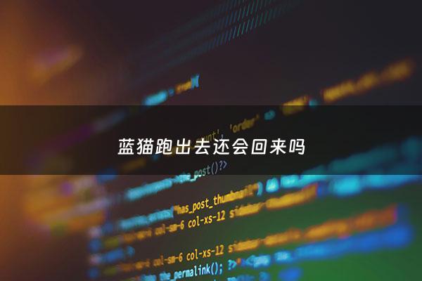 蓝猫跑出去还会回来吗 - 蓝猫出去还能找到家吗?