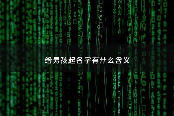给男孩起名字有什么含义 - 给男孩取个名