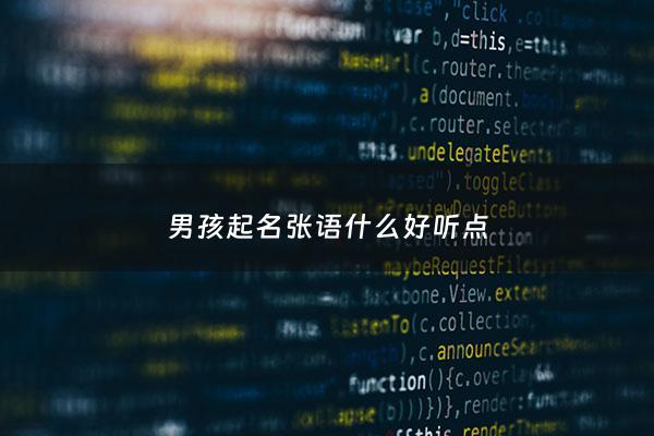男孩起名张语什么好听点 - 张语后面加个字的名字
