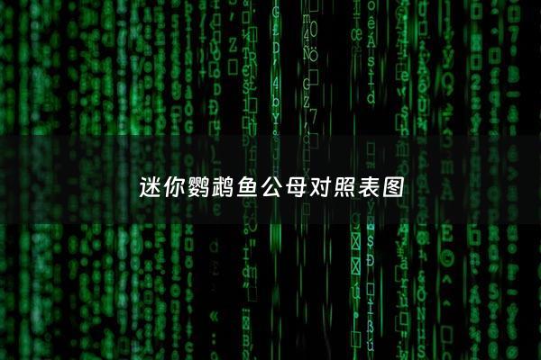 迷你鹦鹉鱼公母对照表图 - 迷你鹦鹉鱼公母怎么分图片