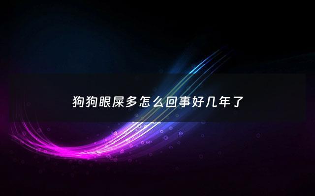狗狗眼屎多怎么回事好几年了 - 狗狗眼屎多是什么情况