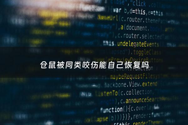 仓鼠被同类咬伤能自己恢复吗 - 仓鼠被同类咬伤涂什么药