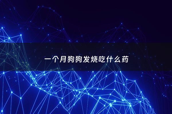 一个月狗狗发烧吃什么药 - 一个半月的狗狗感冒了怎么办