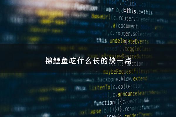 锦鲤鱼吃什么长的快一点 - 锦鲤鱼吃什么增肥最快