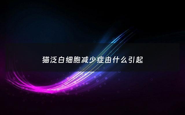 猫泛白细胞减少症由什么引起 - 猫泛白细胞减少症治疗原则及***