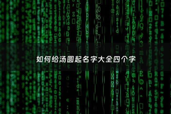 如何给汤圆起名字大全四个字 - 取名汤圆这个名字怎么样